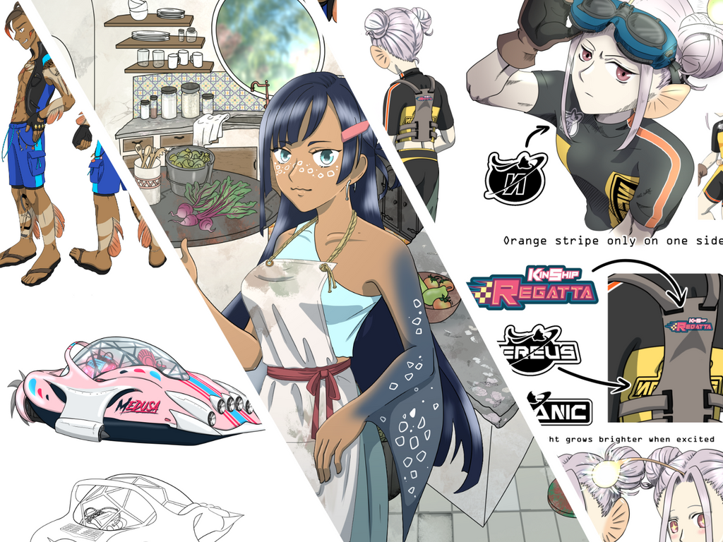 Novakin - Manga worldbuilding, character designs and script