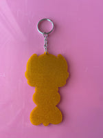 Load image into Gallery viewer, 3.5 arcylic gold glitter magical girl weapon / wand charm keychain
