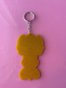 3.5 arcylic gold glitter magical girl weapon / wand charm keychain