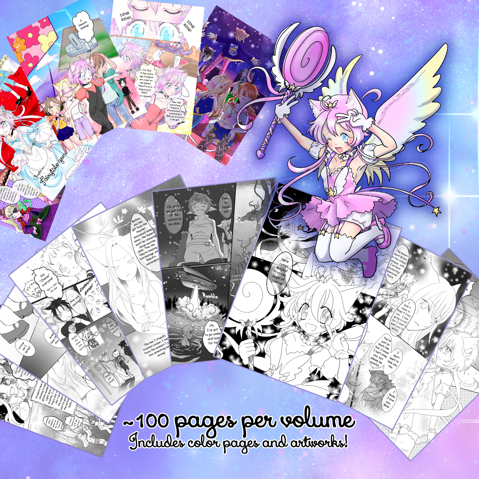 Digital PDF Magical Princess Sky original manga bundle volumes 1-7
